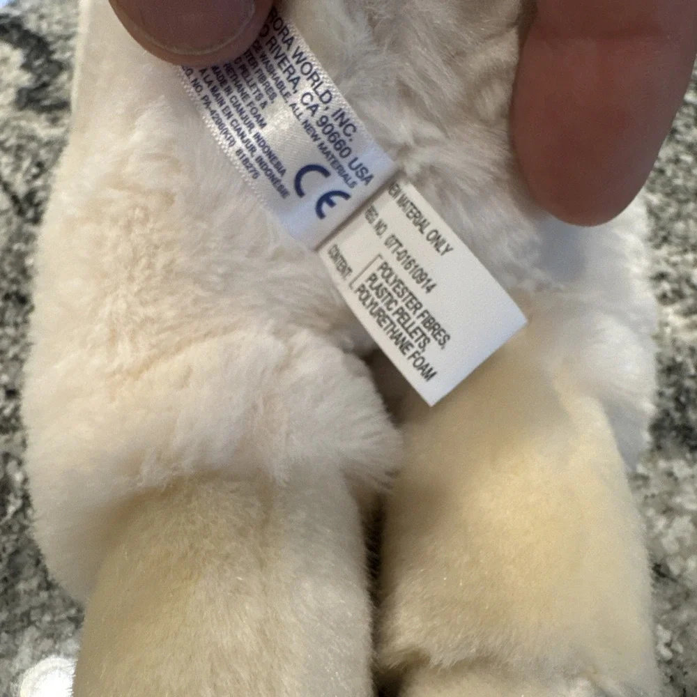 Aurora Mary Llama Plush White Stuffed Animal Pink Heart 14 Inch Clean And Soft